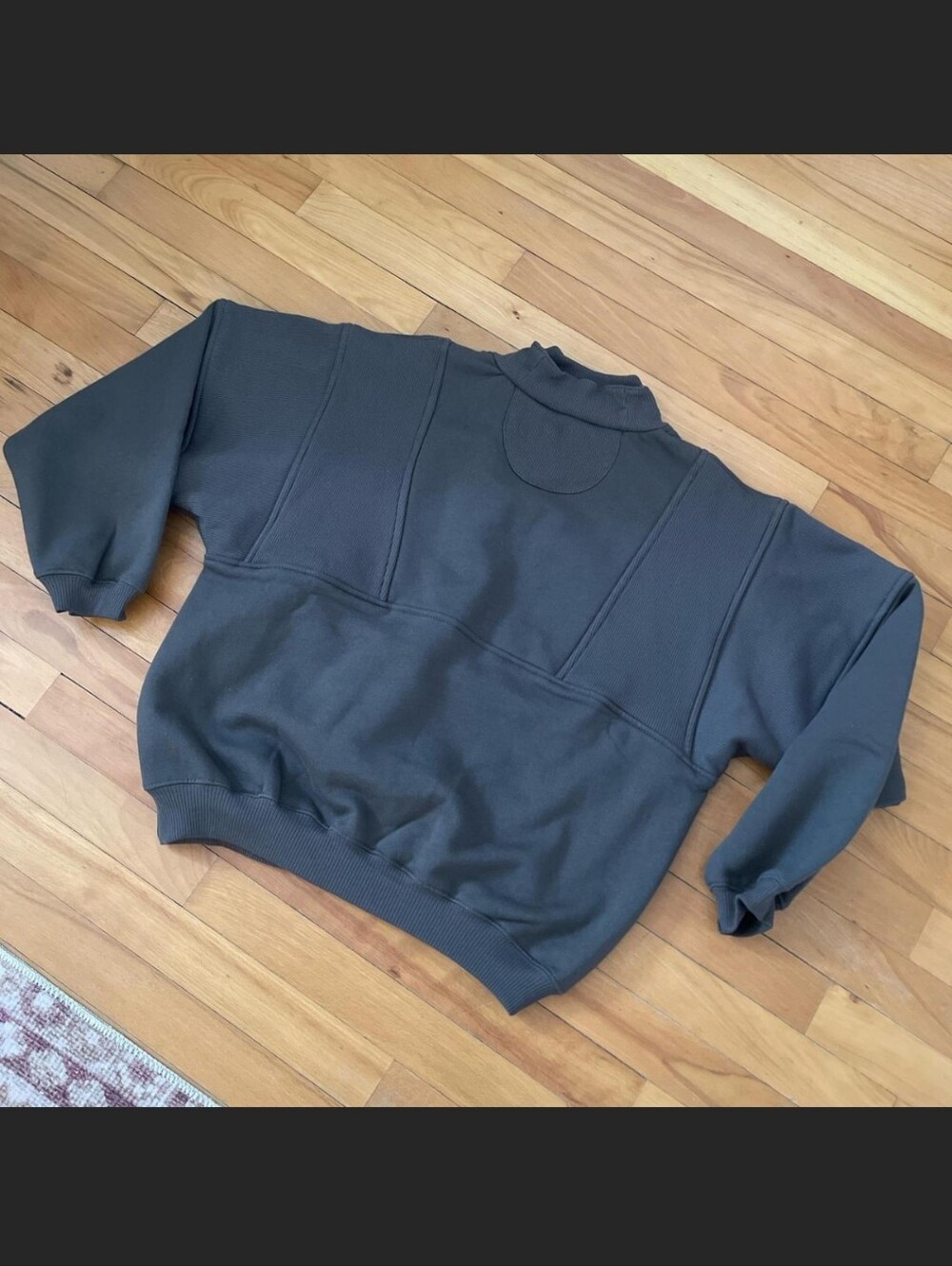 Joah Brown Retro Half Zip Charcoal Pullover - S/M - Picture 7 of 9